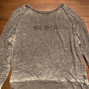 Off-The-Shoulder “Breathe” Sweater